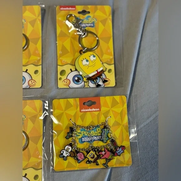 Nickelodeon SpongeBob SquarePants Keychains and Bracelets - Yellow and Red - Picture 2 of 4